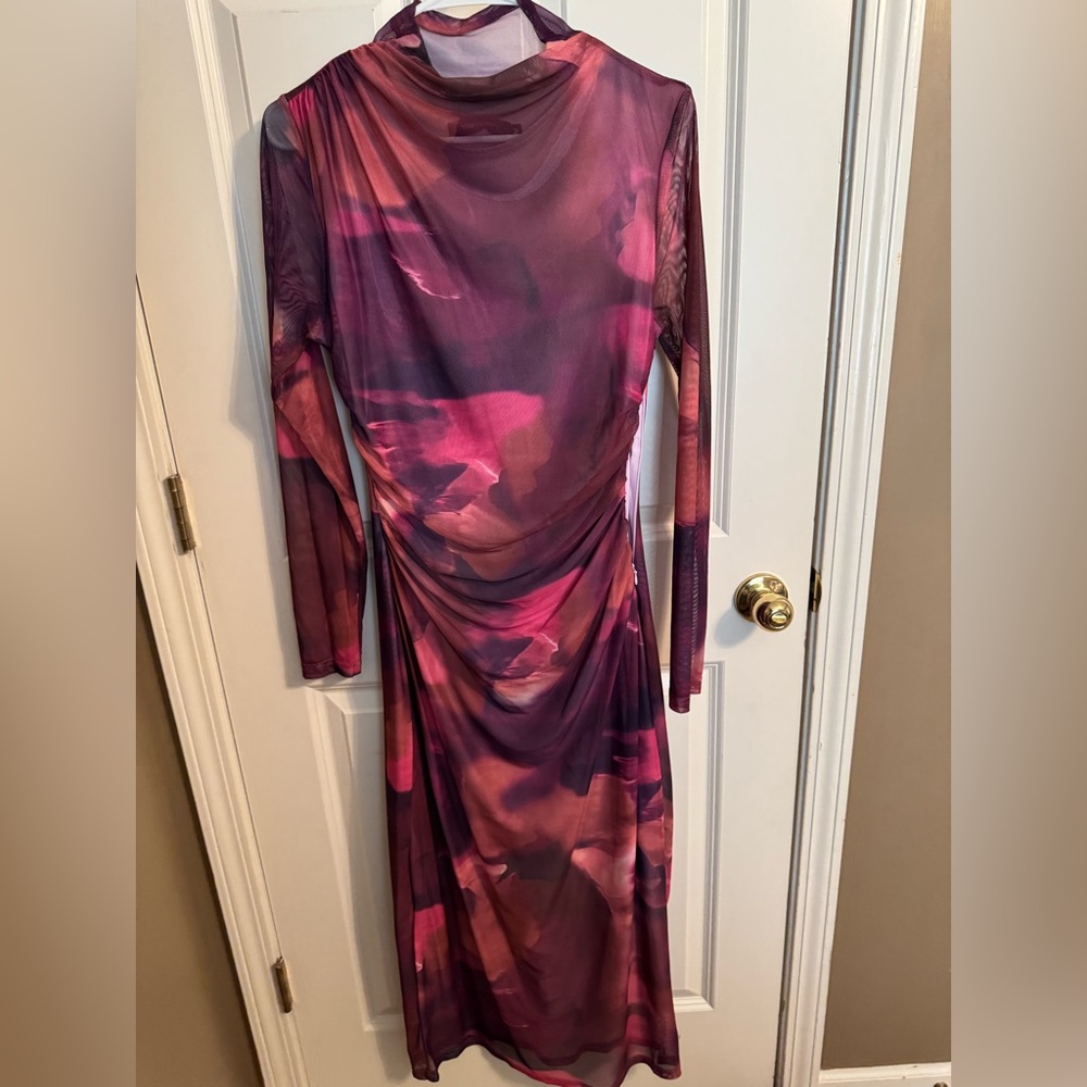 Elegant Pink & Purple Maxi Dress